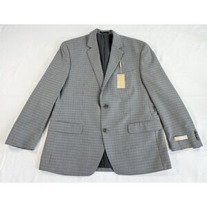 Michael Kors Mens 44R Classic Fit Sport Coat Blazer Grey Black Houndstooth NWT